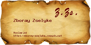Zboray Zselyke névjegykártya